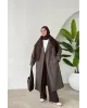 جاكيت جوخ مبطن ساتان - بني غامق